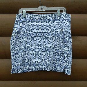 Jones New York Skort Shorts Skirt Blue Geometric Sz L